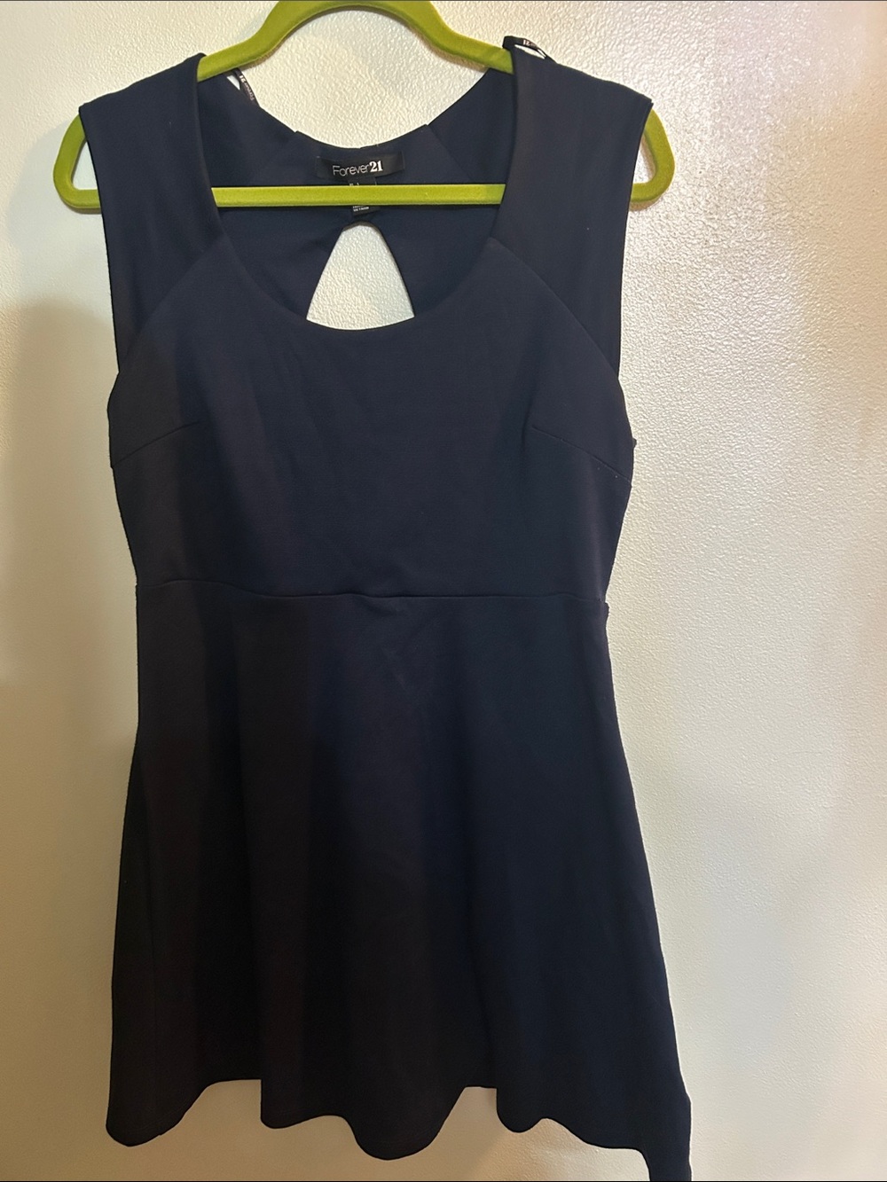 Forever 21 Navy Sleeveless Skater Dress with Keyhole